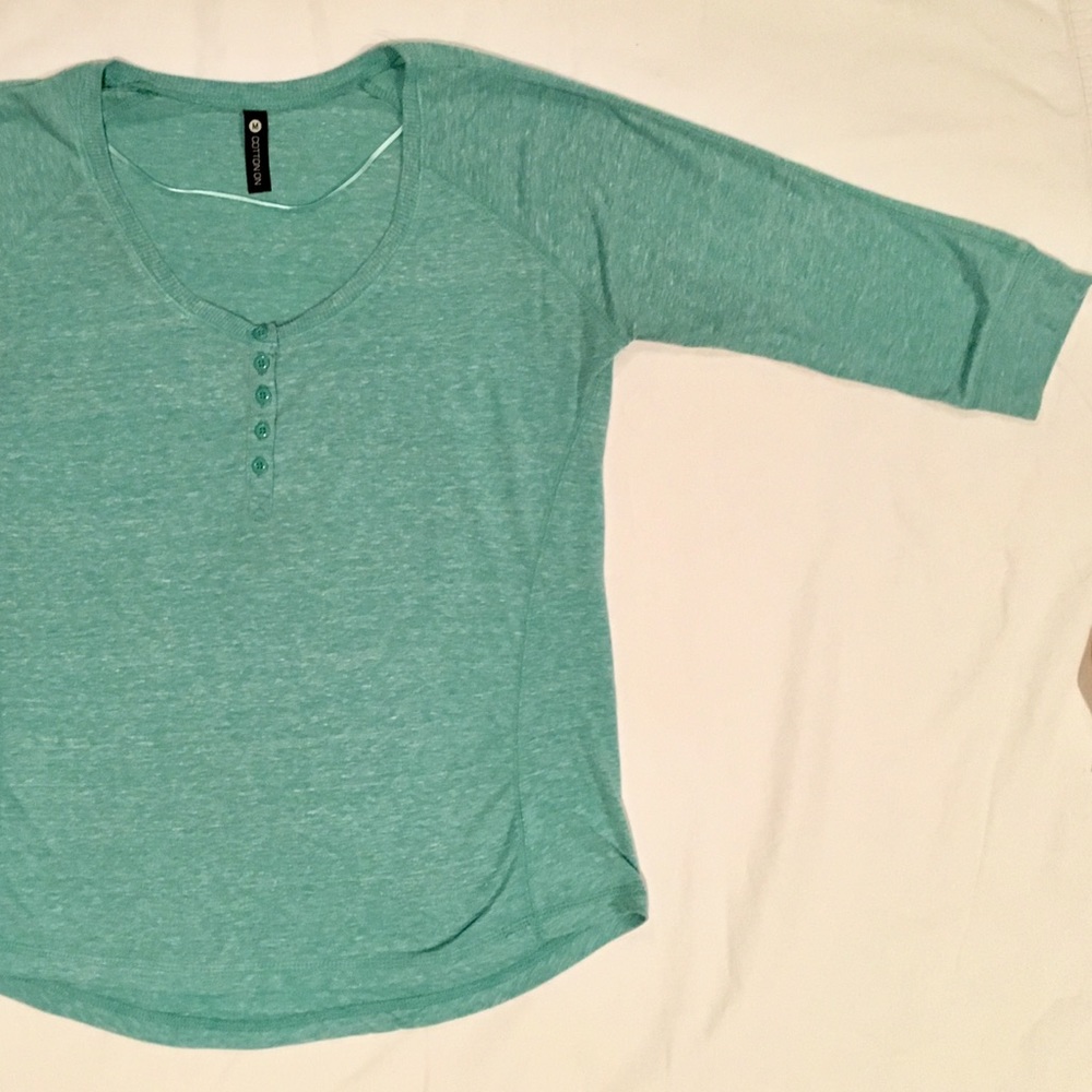 Cotton On 3/4 Sleeve M Turquoise Shirt